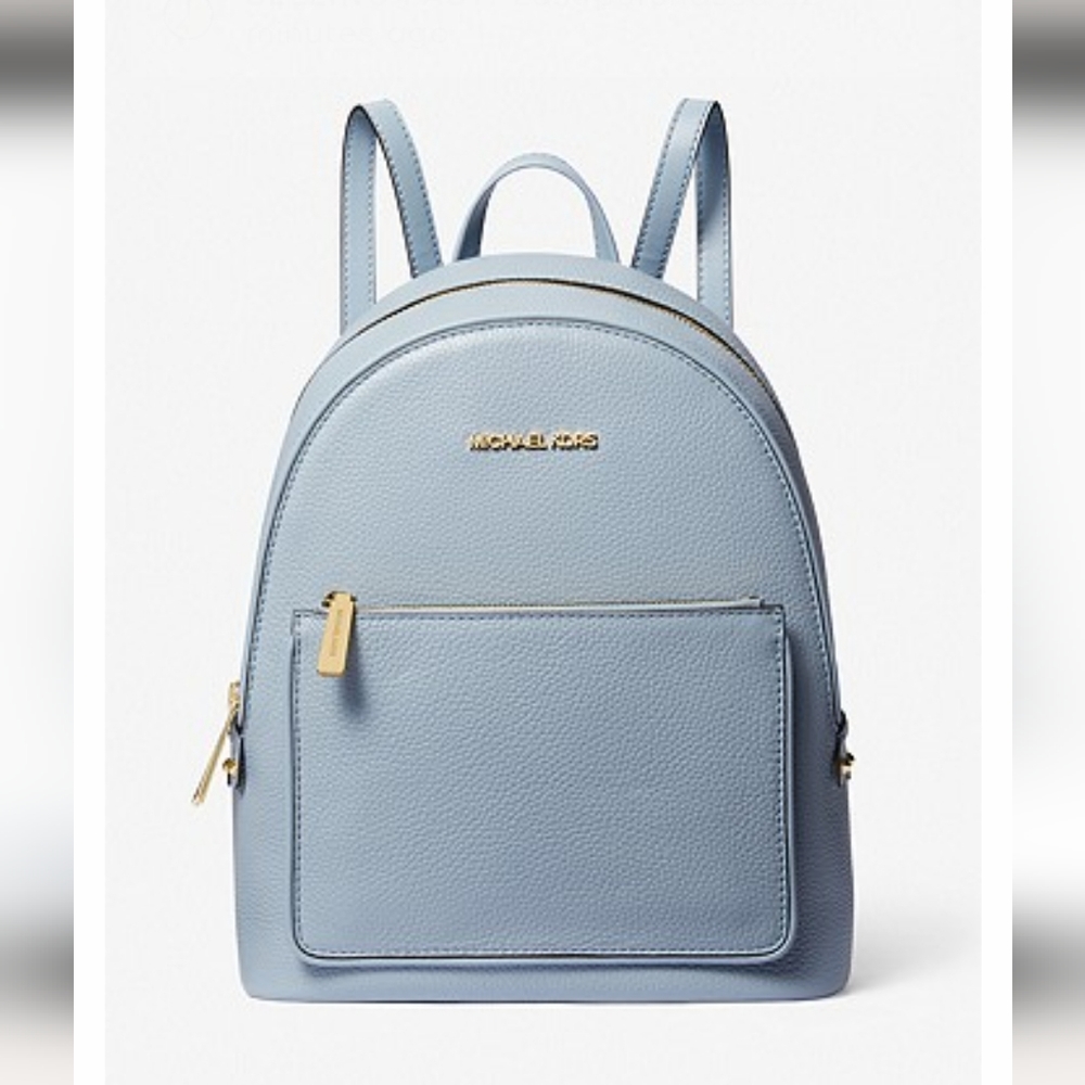NWT Michael Kors Adina Medium Backpack Leather Pale Blue